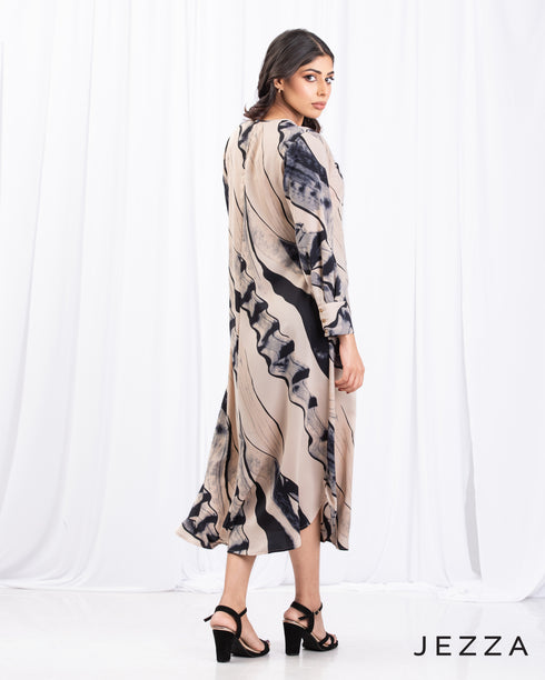 Printed Polyester Midi Top 66321